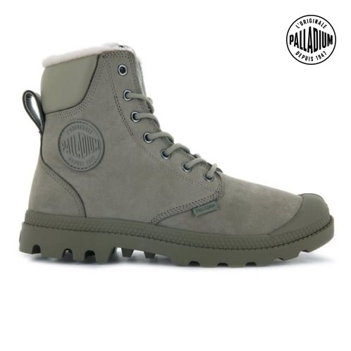 Palladium Pampa Sport Cuff WPS Men's Boots Olive | UK N539-JUV